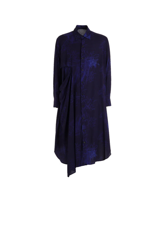 RAYON “Y” LETTER AND INDIAN MOTIF PRINT DRESS