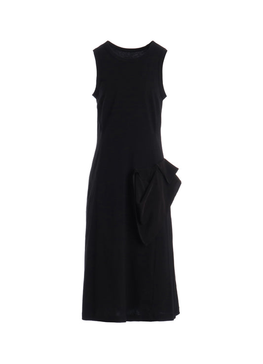 30/COTTON JERSEY DRAPE POCKET DRESS