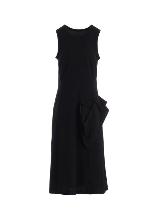 30/COTTON JERSEY DRAPE POCKET DRESS