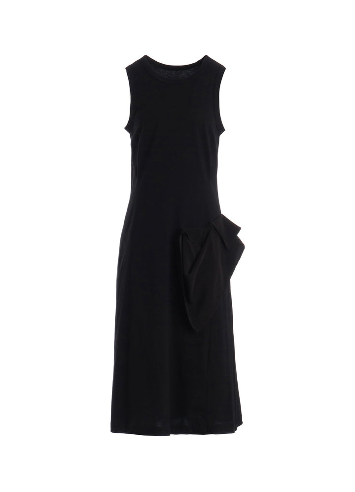 30/COTTON JERSEY DRAPE POCKET DRESS