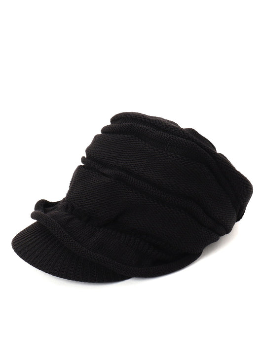ACRYLIC FLAX KNIT CASQUETTE