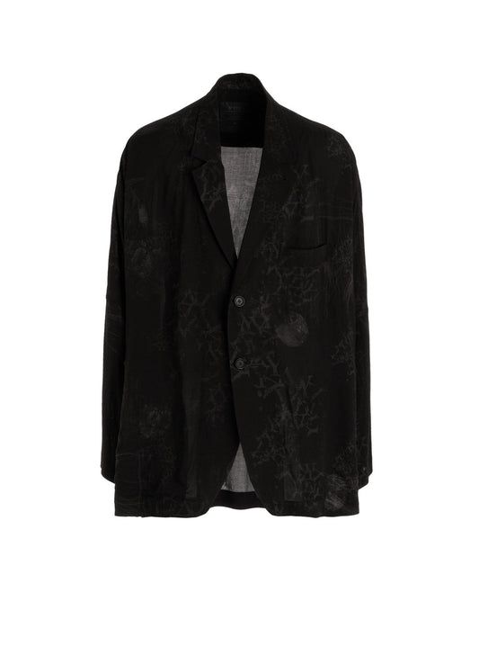 RAYON “Y” LETTER AND SUN‑MOON PRINT RAGLAN JACKET