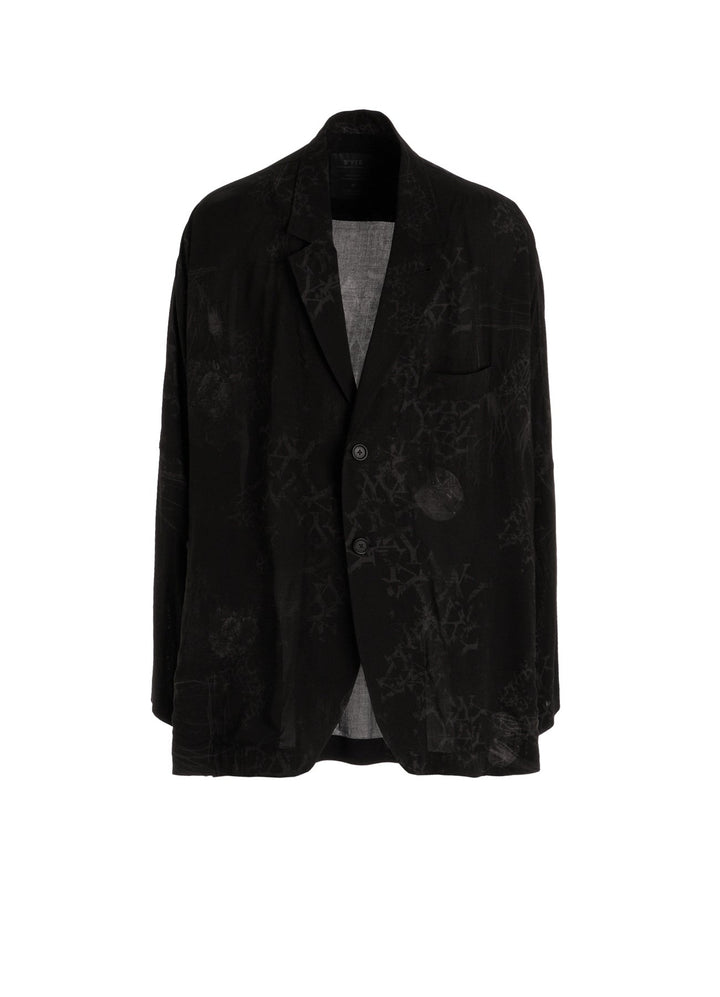 RAYON “Y” LETTER AND SUN‑MOON PRINT RAGLAN JACKET