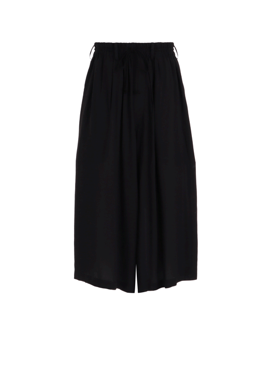 RAYON “Y” LETTER AND RED FLOWER PRINT CULOTTE PANTS