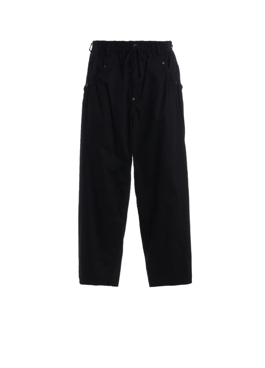 COTTON TWILL GATHERED POCKET TAPED PANTS