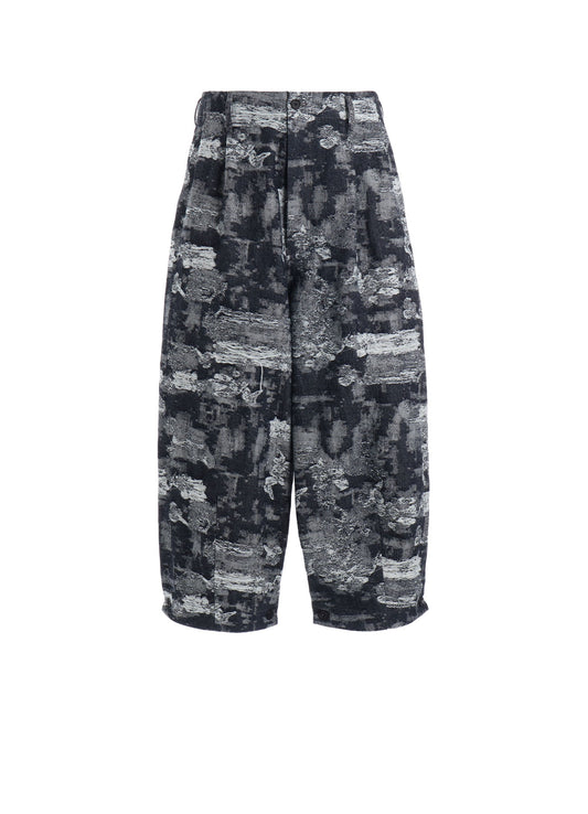 JACQUARD DENIM 2-TUCK PANTS