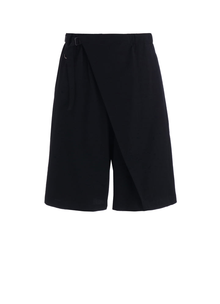 WASHER WOOL GABARDINE WRAP HALF PANTS