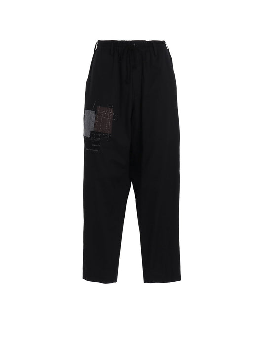 ORGANIC COTTON WASHER TAPERED PANTS WITH SASHIKO EMBROIDERY