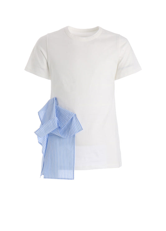 30/COTTON JERSEY WAIST DRAPE POCKET T-SHIRT