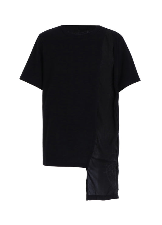 ASYMMETRY DESIGN LONG-SLEEVED T-SHIRT WITH SUN‑MOON PRINT FABRIC