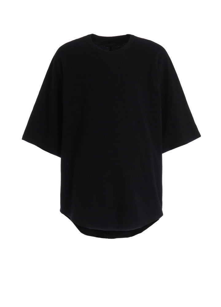 40/1 COTTON GAUZE FLEECE OVERSIZED RAGLAN T-SHIRT WITH GUSSETS