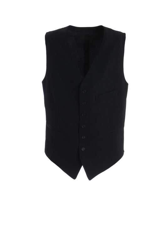 WASHER WOOL GABARDINE V NECK VEST