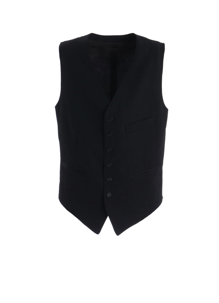 WASHER WOOL GABARDINE V NECK VEST