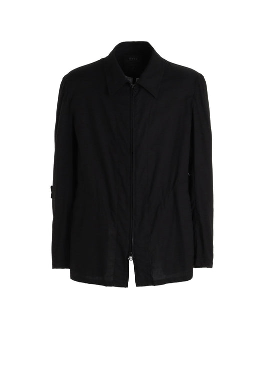 ORGANIC COTTON WASHER ZIP-UP BLOUSON WITH  SASHIKO EMBROIDERY