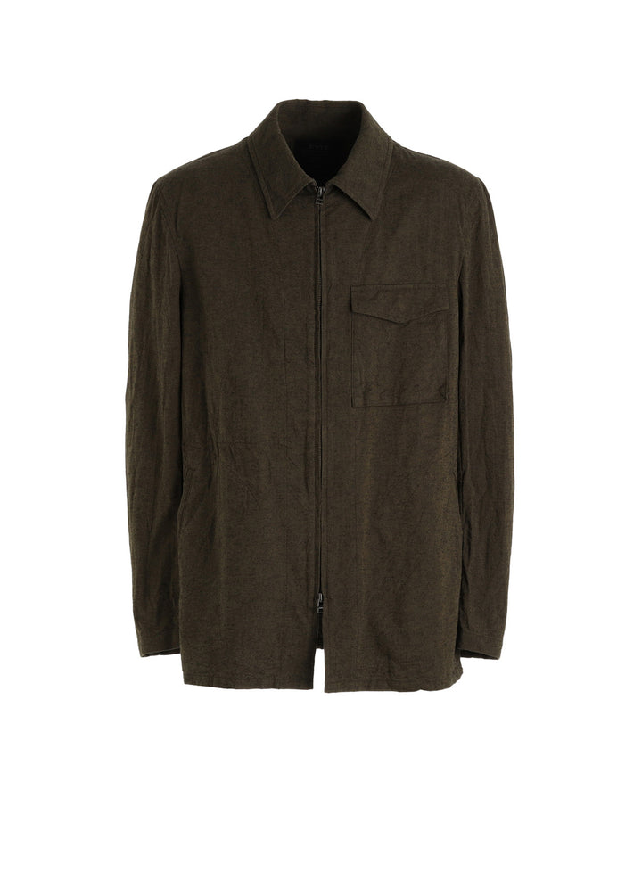 COTTON/LINEN CANVAS SOFRON ASYMMETRIC POCKET BLOUSON