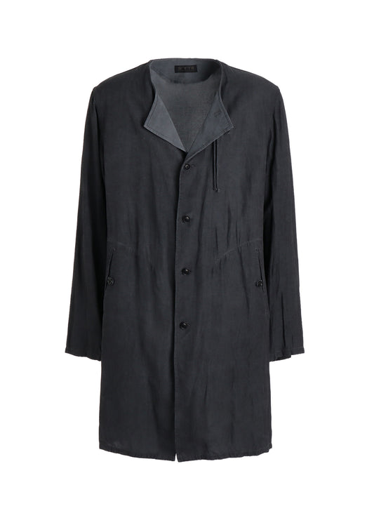 VIS/LI TWILL PIGMENT PRINT COLLARLESS LONG JACKET