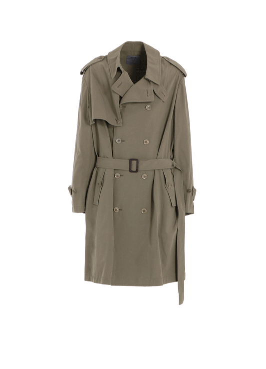 BRUSHED WASHER FINISH BROAD TRENCH COAT