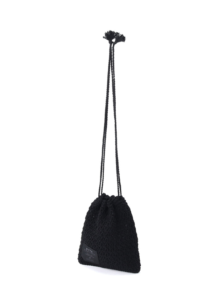 KNITTED DRAWSTRING MINI BAG