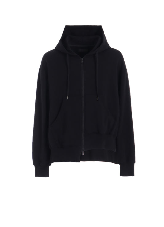 FRENCH TERRY ASYMMETRICAL ZIP-UP HOODIE