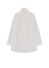 COTTON/LINEN WASHER TYPEWRITER  ASYMMETRICAL STOLE COLLAR SHIRT