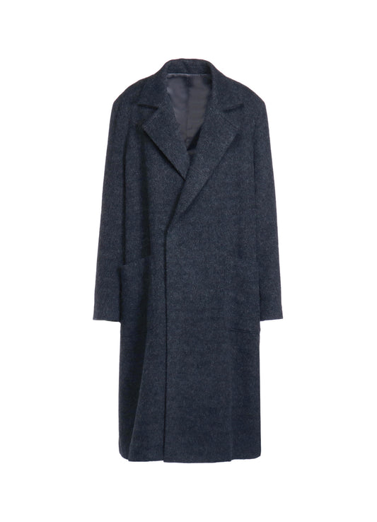 ECO WOOL BEAVER DOUBLE-BREASTED SNAP BUTTON LONG COAT