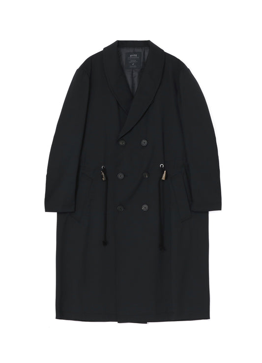 T/W GABARDINE SHAWL COLLAR DOUBLE COAT