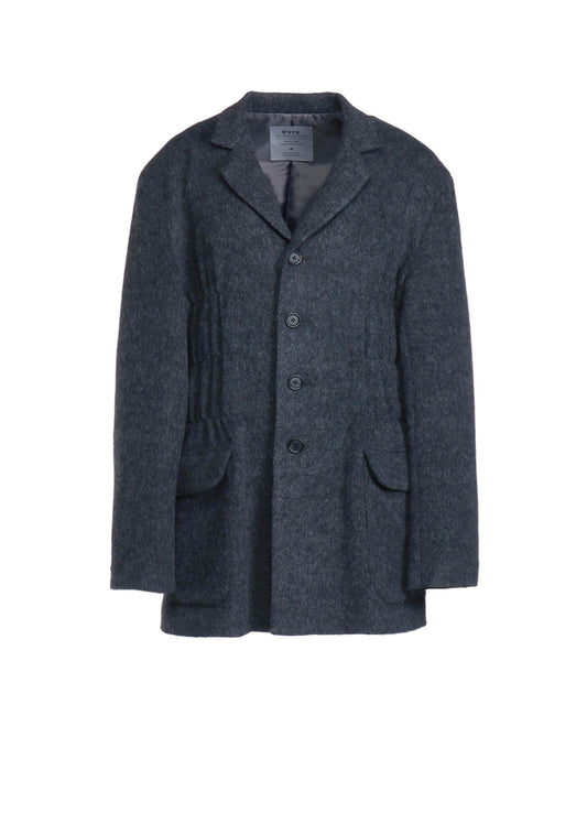 ECO WOOL BEAVER JACKET WITH GATHERED SHIRRING