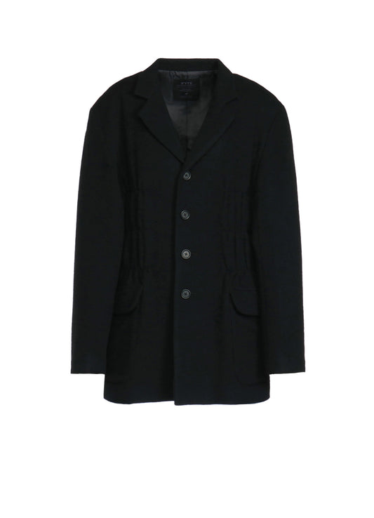 ECO WOOL BEAVER JACKET WITH GATHERED SHIRRING