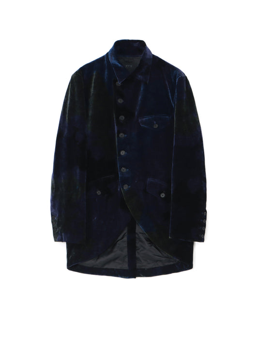 TIE-DYE VELVET SEMI-DOUBLE-BREASTED JACKET