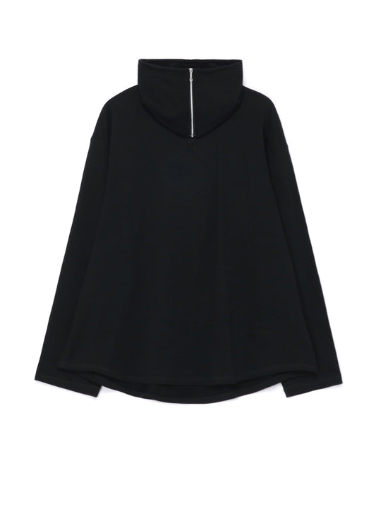 COTTON FLEECE HIGH NECK SWEATSHIRT WITH ZIPPER DETAIL