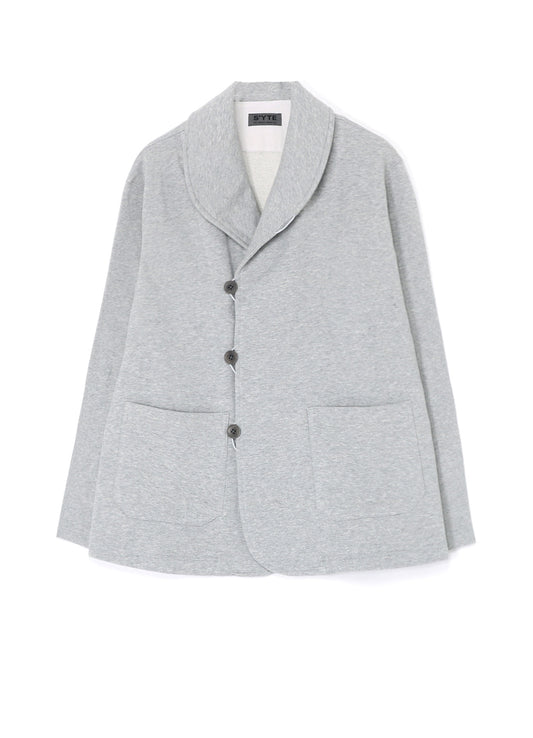 COTTON FLEECE SHAWL COLLAR CARDIGAN