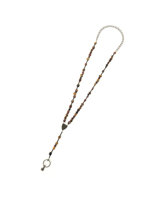 TIGER'S EYE ROSARY NECKLACE