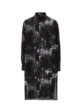 WITHERED BRANCH PRINT RAYON LONG REGULAR SHIRT