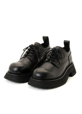 BULKY LEATHER ROUND TOE LACE-UP SHOES