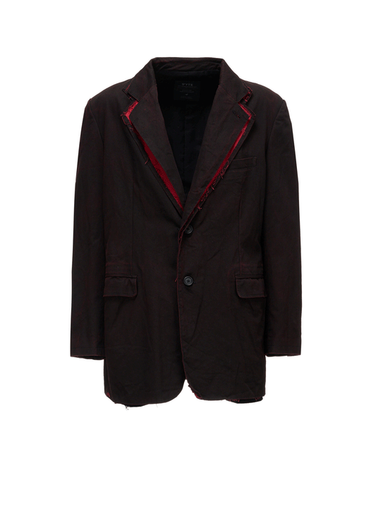 PIGMENT PRINT COTTON TWILL DOUBLE-LAPEL JACKET