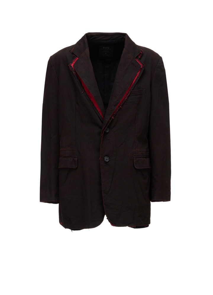 PIGMENT PRINT COTTON TWILL DOUBLE-LAPEL JACKET