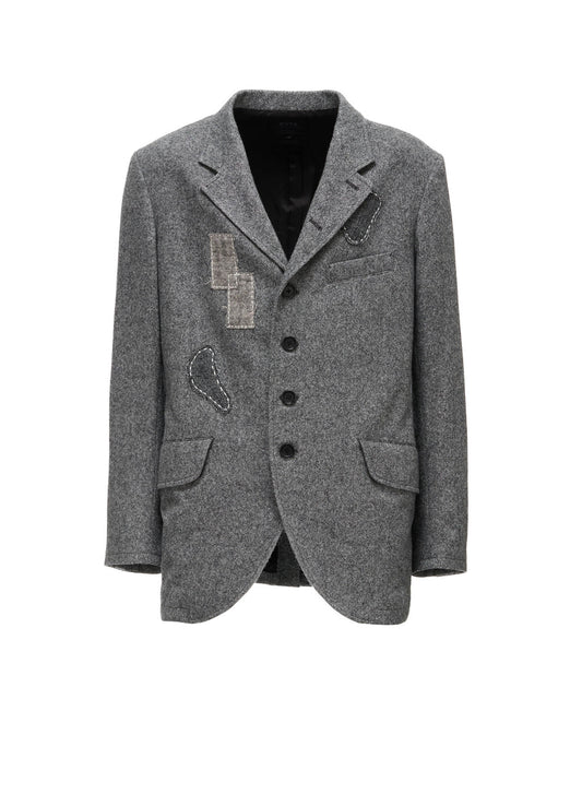 ECO WOOL EMBROIDERIED PATCH JACKET
