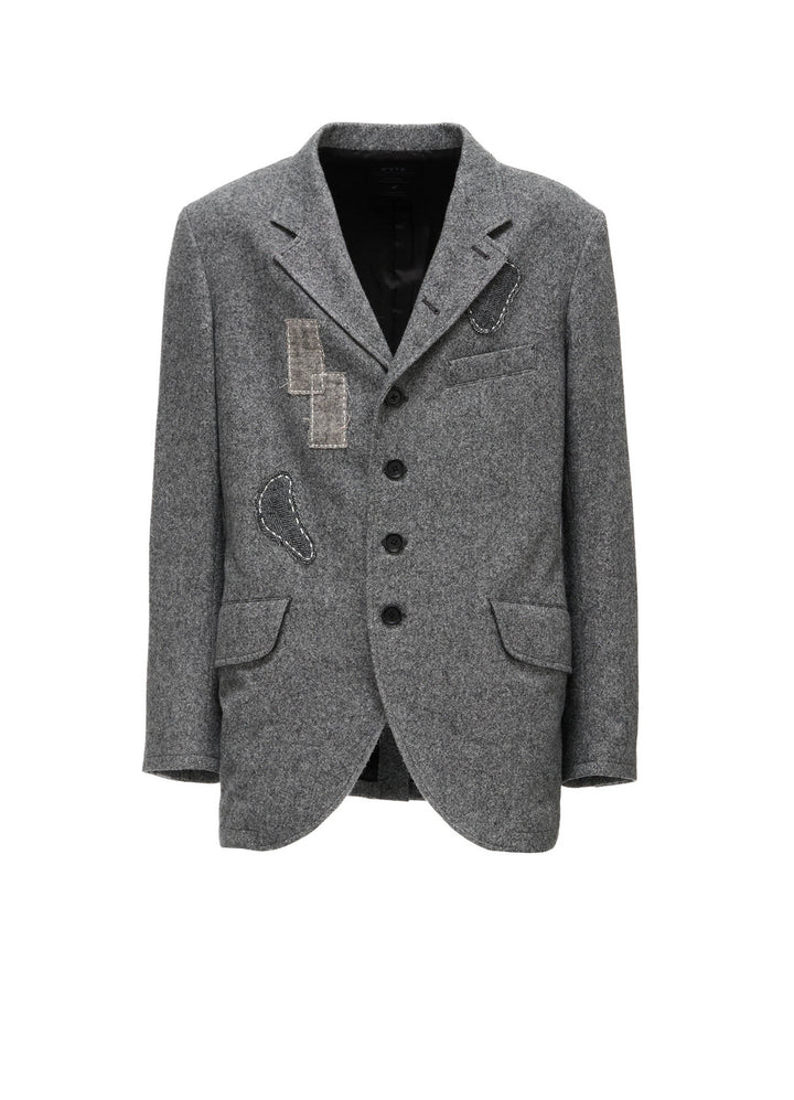 ECO WOOL EMBROIDERIED PATCH JACKET