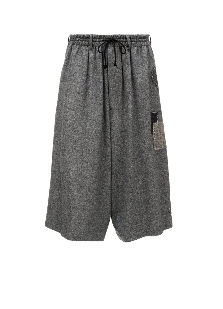 ECO WOOL EMBROIDERIED PATCH CULOTTE PANTS