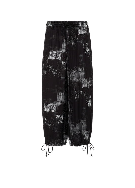 WITHERED BRANCH PRINT RAYON HAKAMA PANTS