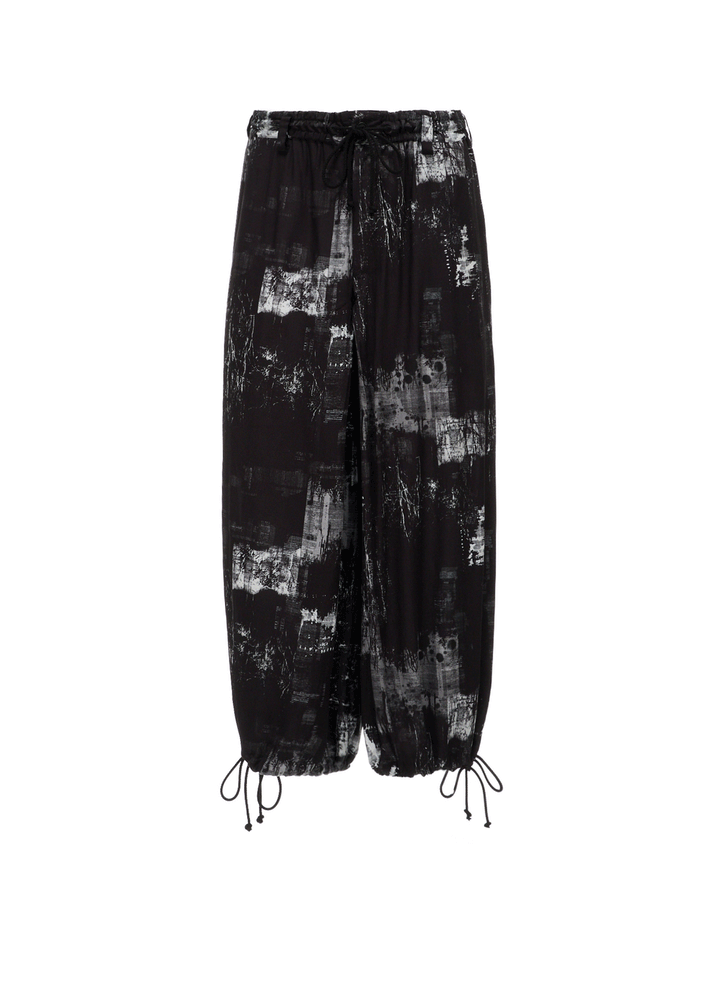 WITHERED BRANCH PRINT RAYON HAKAMA PANTS