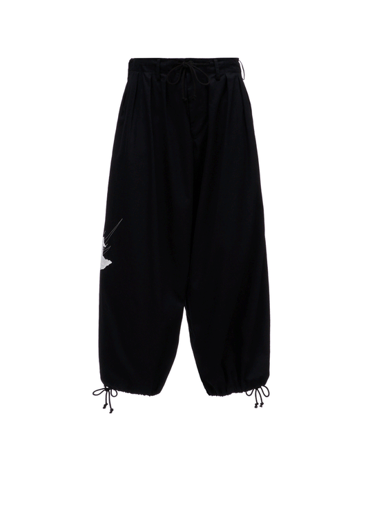 20/COTTON TWILL CROW PATCH BALLOON PANTS