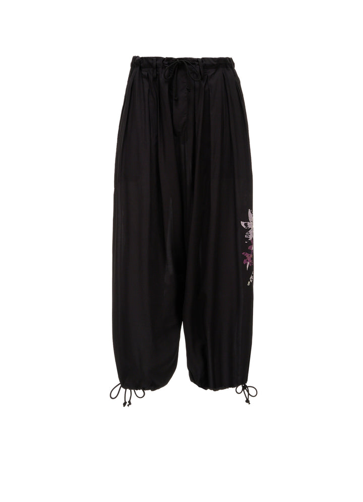 SKETCH PANSY PRINT RAYON BALLOON PANTS