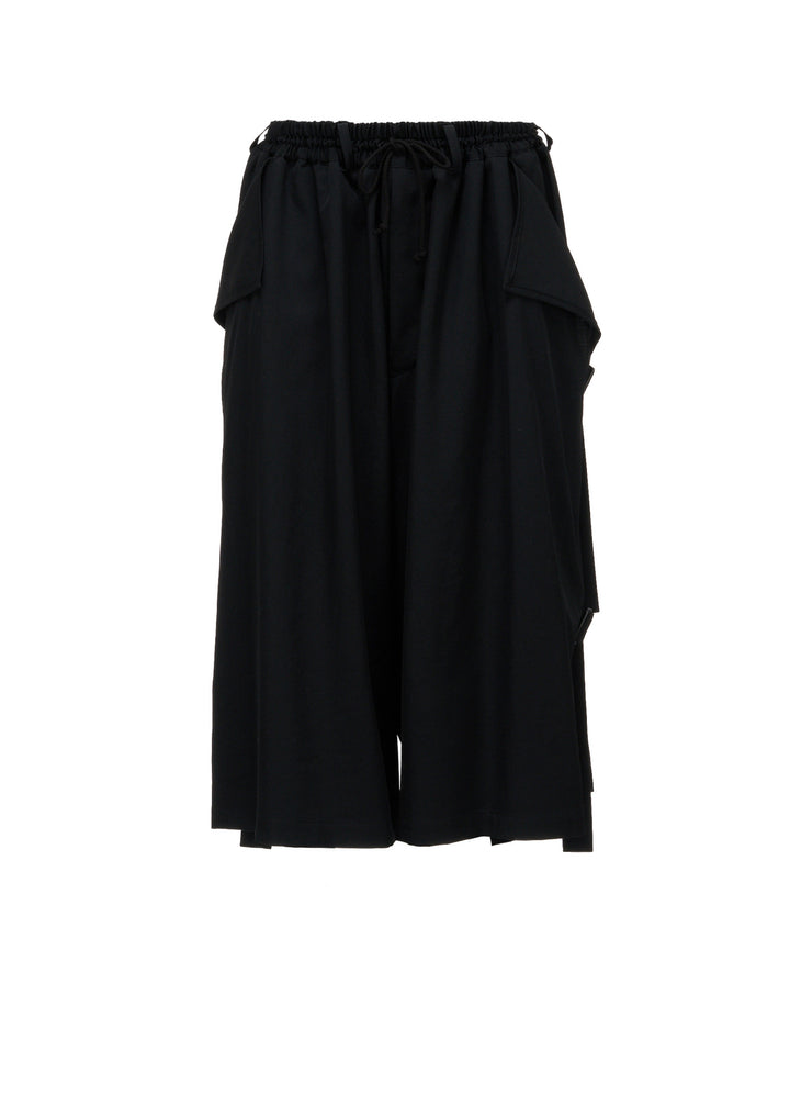 WOOL GABARDINE SIDE BELT PANTS