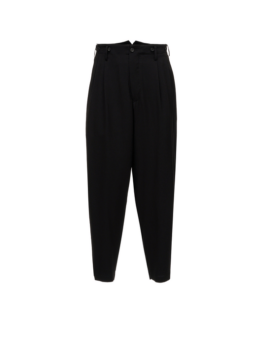 CREPE DE CHINE HIGH-BACK SUSPENDER PANTS