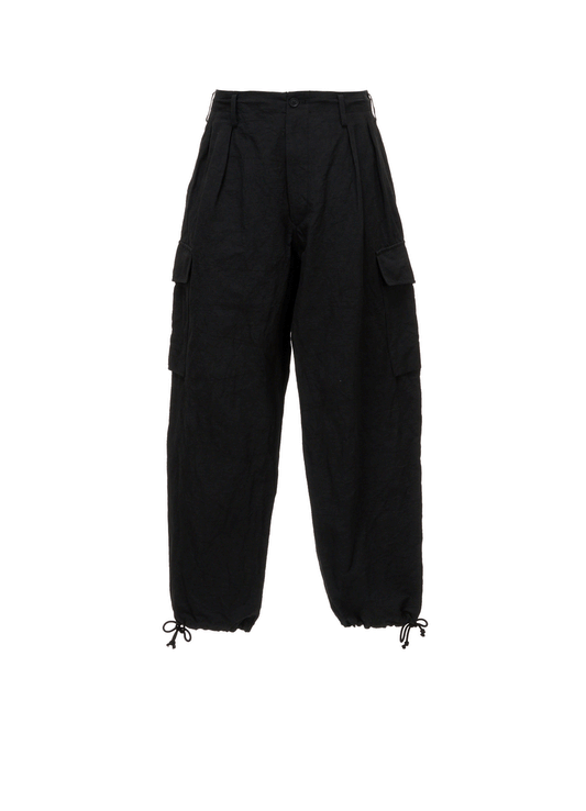 COTTON LINEN TWILL 2-TUCK CARGO PANTS
