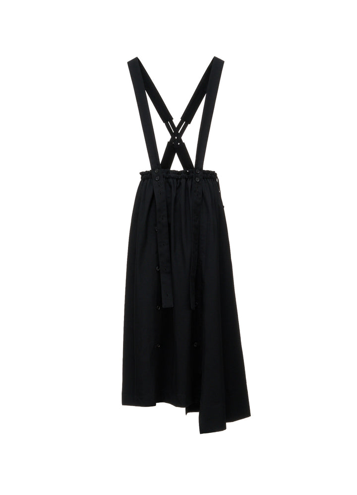 WOOL GABARDINE SUSPENDER SKIRT