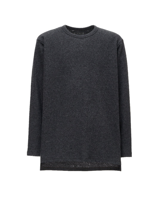 AIRY WOOL BLEND JERSEY  EMBROIDERED T-SHIRT