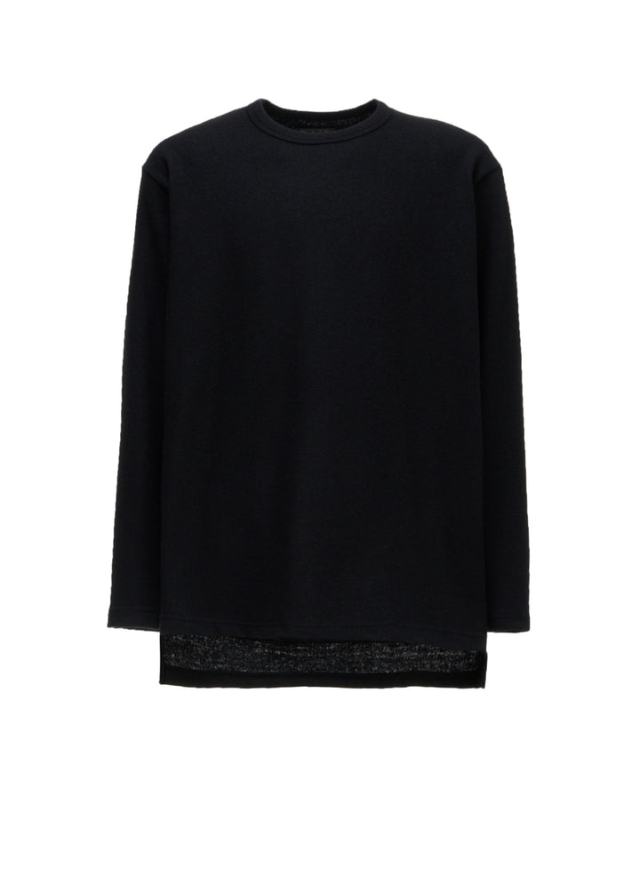 AIRY WOOL BLEND JERSEY  EMBROIDERED T-SHIRT