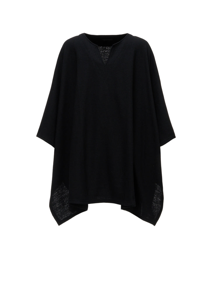 AIRY WOOL BLEND JERSEY CAPE SILHOUETTE CUTSEW TOP